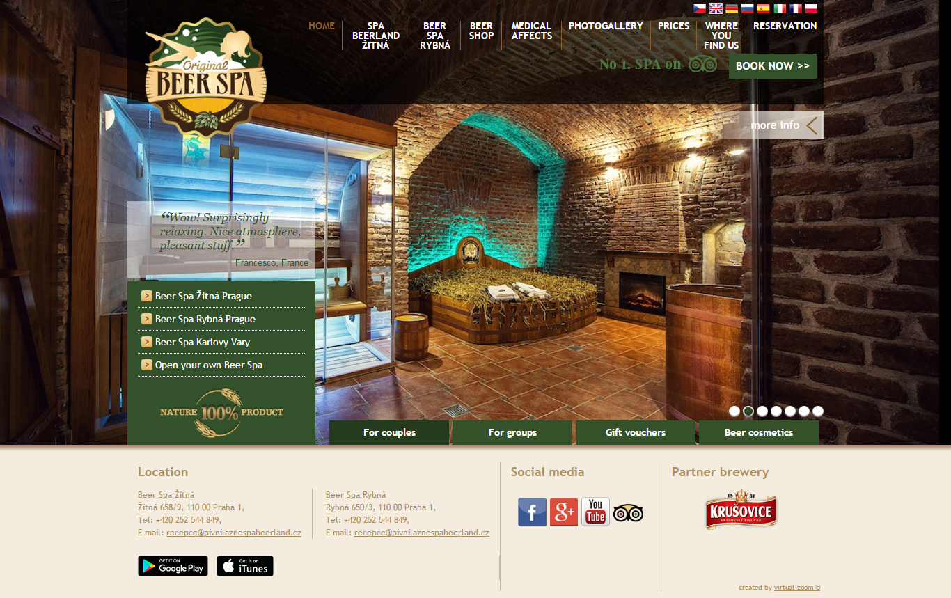 Thiết kế website Beer Spa in Prague đẹp, chuyên nghiệp chuẩn SEO